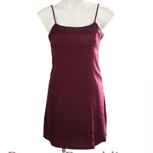Maroon banana republic mini slip dress